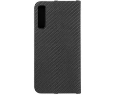 Dėklas Oem LUNA Book Carbon skirtas Samsung Galaxy A7 2018 juodos spalvos