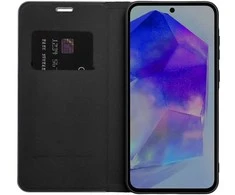 Dėklas Oem LUNA Book Carbon skirtas Samsung Galaxy A7 2018 juodos spalvos