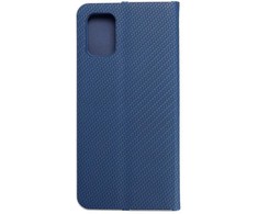 Dėklas Oem LUNA Book Carbon skirtas Samsung Galaxy A71 mėlynos spalvos