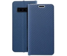 Dėklas Forcell Oem LUNA Book Carbon skirtas Samsung Galaxy S10 mėlynos spalvos