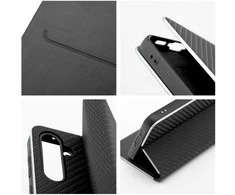 Dėklas Oem LUNA Book Carbon skirtas Samsung Galaxy S10 Plus juodos spalvos