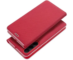 Dėklas Forcell Oem LUNA Book Carbon skirtas Samsung Galaxy S20 FE / S20 FE 5G raudonas