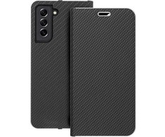 Dėklas Forcell Oem LUNA Book Carbon skirtas Samsung Galaxy S21 juodos spalvos