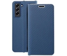 Dėklas Forcell Oem LUNA Book Carbon skirtas Samsung Galaxy S21 mėlynos spalvos