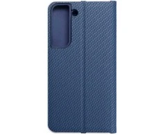 Dėklas Forcell Oem LUNA Book Carbon skirtas Samsung Galaxy S22 mėlynos spalvos