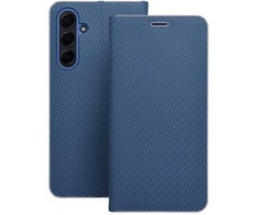 Dėklas Forcell Oem LUNA Book Carbon skirtas Samsung Galaxy S22 Ultra mėlynos spalvos