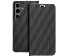 Dėklas Oem LUNA Book Carbon skirtas Samsung Galaxy S24 juodos spalvos