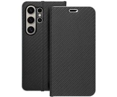 Dėklas Oem LUNA Book Carbon skirtas Samsung Galaxy S24 Ultra juodos spalvos