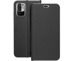 Dėklas Forcell Oem LUNA Book Carbon skirtas Xiaomi Redmi Note 10 / 10S juodos spalvos