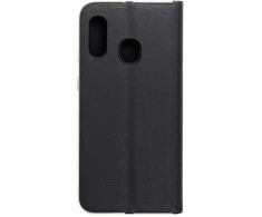 Dėklas Oem LUNA Book Gold skirtas Samsung Galaxy A20e juodos spalvos