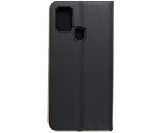 Dėklas Oem LUNA Book Gold skirtas Samsung Galaxy A21s juodos spalvos