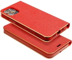 OEM LUNA Book auksinis dėklas Samsung Galaxy A23 5G raudonas