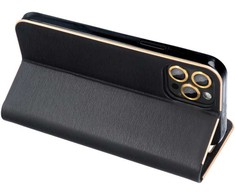 Dėklas Oem LUNA Book Gold skirtas Samsung Galaxy A34 5G juodos spalvos