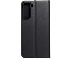 Dėklas Oem LUNA Book Gold skirtas Samsung Galaxy S21 FE juodos spalvos