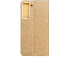 Dėklas Oem LUNA Book Gold skirtas Samsung Galaxy S21 FE aukso spalvos