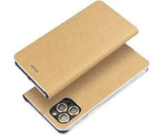 Dėklas Oem LUNA Book Gold skirtas Xiaomi Redmi Note 13 PRO Plus 5G aukso spalvos