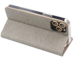 Dėklas Oem LUNA Book Gold skirtas Xiaomi Redmi Note 13 PRO 4G / POCO M6 Pro 4G sidabro spalvos