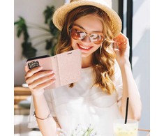 Forcell Oem MEZZO Book dėklas skirtas Samsung Galaxy A22 5G mandala rožinio aukso spalvos