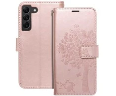 Oem MEZZO Book dėklas skirtas Samsung Galaxy S22 medžio rose auksinis