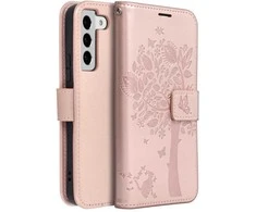 Oem MEZZO Book dėklas skirtas Samsung Galaxy S22 medžio rose auksinis