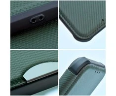 Dėklas Oem RAZOR Book skirtas Xiaomi Redmi Note 13 Pro 4G / POCO M6 Pro 4G dark žalios spalvos