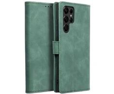 Forcell Oem TENDER Book Dėklas skirtas Samsung Galaxy S22 Ultra žalios spalvos