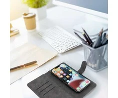 Oem Universal book dėklas COMMON dydis S skirtas Apple iPhone 12 / 13 / Samsung Galaxy S6 / A5 2016 / XCOVER 4 / S22 / HUAWEI P8 2017 juodos spalvos