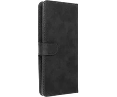 Oem Universal book dėklas COMMON dydis XL skirtas Samsung Galaxy A12 / A13 4G / A34 5G / A02s / Xiaomi Redmi 12 4G / 12C / NOTE 12 4G / 12 PRO 5G OPPO A53s / A72 / A92 juodos spalvos