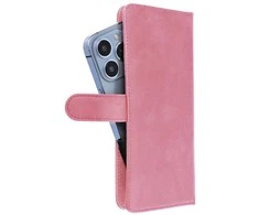 Oem Universal book dėklas COMMON dydis XL skirtas Samsung Galaxy A12 / A13 4G / A34 5G / A02s / Xiaomi Redmi 12 4G / 12C / NOTE 12 4G / 12 PRO 5G OPPO A53s / A72 / A92 rožinės spalvos