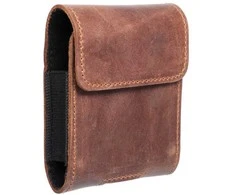 Dėklas Oem ROYAL Crazy Horse universal horizontal leather belt holster size V skirtas Samsung Galaxy FLIP 1 / 2 / 3 / 4 / Huawei P50 Pocket / Motorola RAZR 5G rudos spalvos
