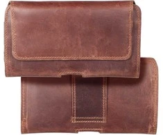 Dėklas Oem ROYAL Crazy Horse universal horizontal leather belt holster dydis L skirtas Apple iPhone 12 / 12 PRO / 13 / 13 PRO / 14 / 14 PRO / Samsung Galaxy S10 / S20 / S21 / A40 / Huawei P8 LITE / P30 / P40 / P9 LITE rudos spalvos