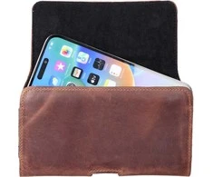 Dėklas Oem ROYAL Crazy Horse universal horizontal leather belt holster dydis XL Apple iPhone 13 PRO MAX / 14 PRO MAX / Samsung Galaxy S21 Plus / S20 FE / A50 / A51 5G / Huawei P30 PRO / P40 PRO / OPPO A98 5G rudos spalvos