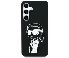 Karl Lagerfeld dėklas skirtas Samsung Galaxy S25 KLHMS25SPNYKGRTK (Magnetic Silicone Graffiti Ikonik) juodos spalvos