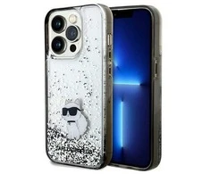 Apple iPhone 14 Pro Karl Lagerfeld dėklas Liquid Glitter Choupette (KLHCP14LLKCNSK) skaidrus