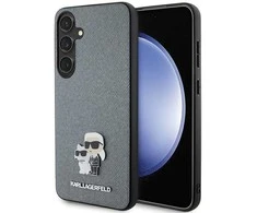 Karl Lagerfeld KLHCS24SPSAKCMPG S24 S921 kietas dėklas pilkos spalvos Saffiano Karl & Choupette Metal Pin