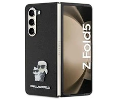 Karl Lagerfeld KLHCZFD5SAKCNPK Z Fold5F946 kietas dėklas juodos spalvos Saffiano Karl&Choupette Pin