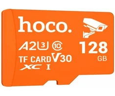 Atminties kortelė Micro SD 128GB class 10 UH-1 U3 V30 A2 Hoco oranžinis