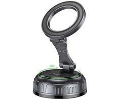 Magnetinis automobilio laikiklis Hoco su reguliuojamu siurbtuku H92 juodas metalas pilka