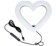 OEM LED Ring Stream RGB lempa 10" su laikikliu mobiliam HEART + trikojui JM26-10 juodas