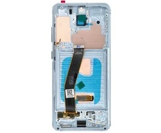 Blue LCD ekranas, skirtas SAMSUNG S20 4G, mėlynas, minkštas OLED su rėmeliu