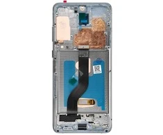 LCD ekranas, skirtas SAMSUNG S20 Plus, pilkas, minkštas OLED su rėmeliu