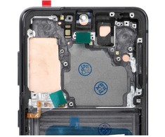 LCD ekranas, skirtas SAMSUNG S21 5G, pilkas, minkštas OLED su rėmeliu