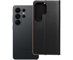 Oem Dėklas su klapką na Samsung S26 ULTRA Luna Book Gold juoda