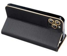 Oem Dėklas su klapką na Xiaomi Redmi NOTE 15 PRO 5G Luna Book Gold juoda