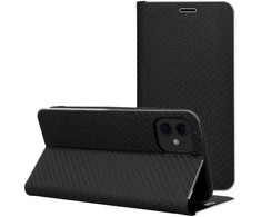 Dėklas Oem Flip case for iPhone 17 AIR Luna Book Carbon juodas