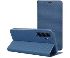 Oem Dėklas su klapką na Samsung A37 5G Luna Book Carbon mėlyna