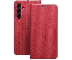 Oem LUNA Book Carbon dėklas, skirtas SAMSUNG A17, raudonas