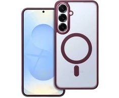 Oem MATTE MAG COVER dėklas suderinamas su MagSafe skirtas Samsung Galaxy S25 PLUS plum red