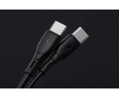 USB A į USB C laidas Blue Star 3A 60W ECO 1 m PJ68-25-3 juodas