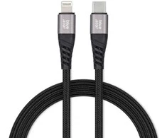 BlueStar Cable USB C to Lightning Blue Star 2,4A with braid 1,2 m TFK-DC-003 juodas